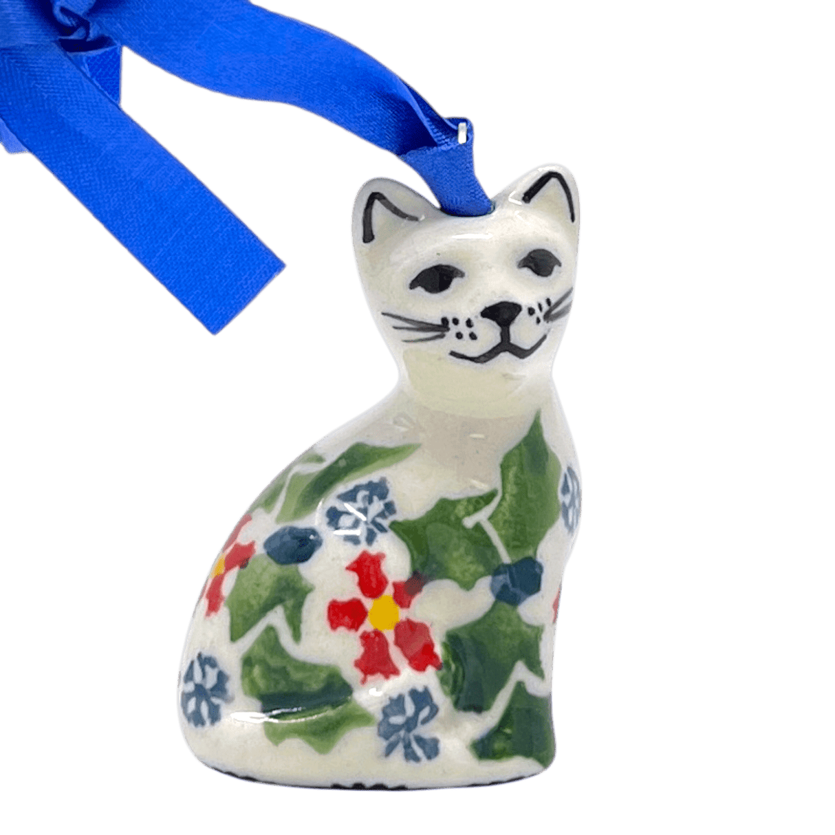 Ornament, Cat, 1.5" in "Holly In Bloom" by Manufaktura | K018T-IN13