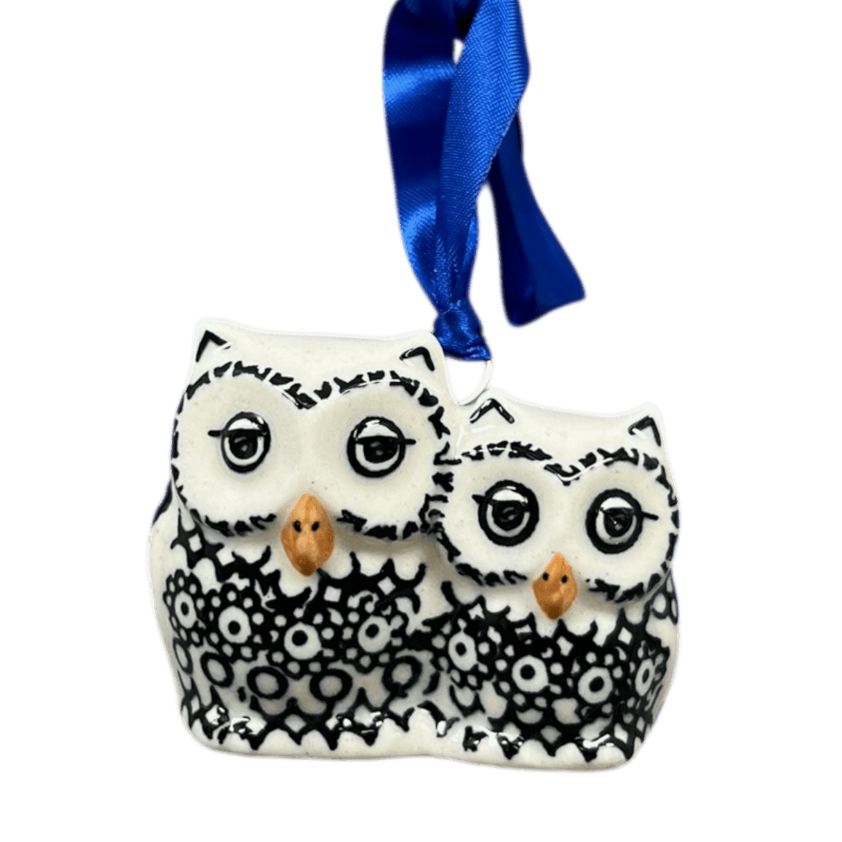 Ornament, Two Owl, 2" in "Duet in Black & Grey" by Manufaktura | K020S-DPSC