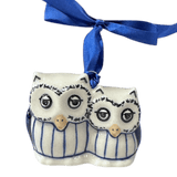 Ornament, Two Owl, 2" in "Peacock in Line" by Manufaktura | K020T-54A