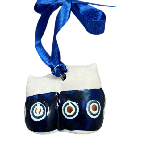 Ornament, Two Owl, 2" in "Peacock" by Manufaktura | K020T-54