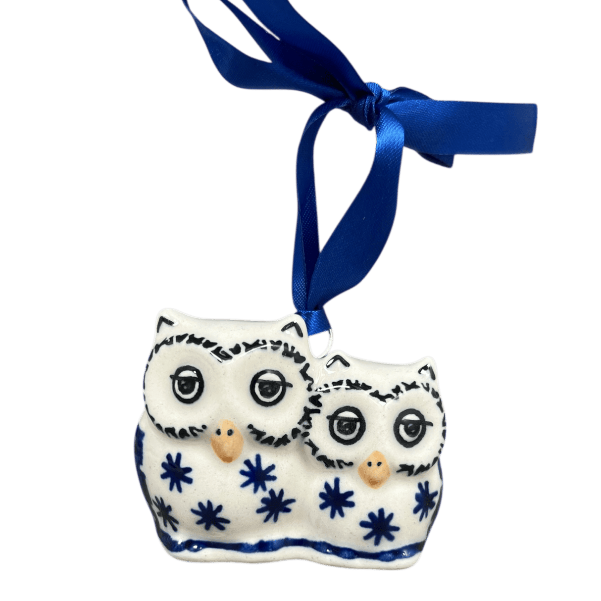 Ornament, Two Owl, 2" in "Snow Drift" by Manufaktura | K020T-PZ