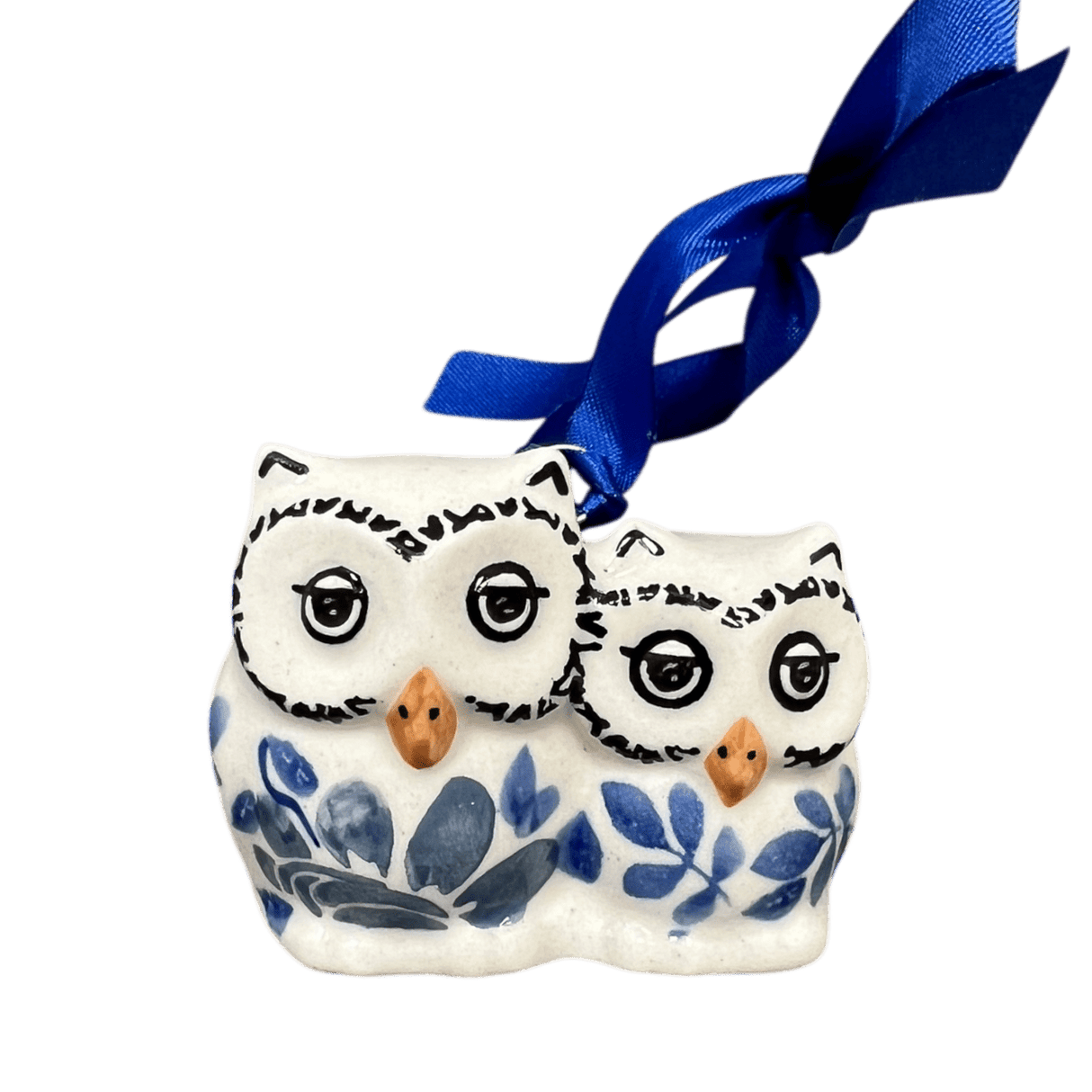 Ornament, Two Owl, 2" in "English Blue" by Manufaktura | K020U-AS53