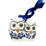 Ornament, Two Owl, 2" in "English Blue" by Manufaktura | K020U-AS53
