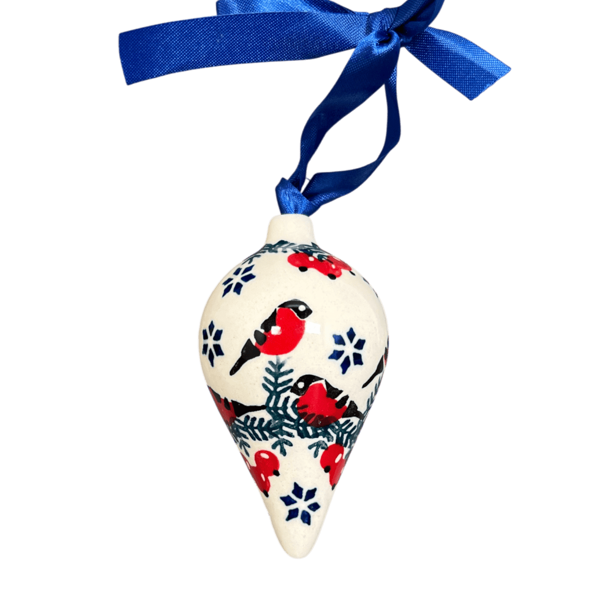 Ornament, Teardrop in "Red Bird" by Manufaktura | K027T-GILE