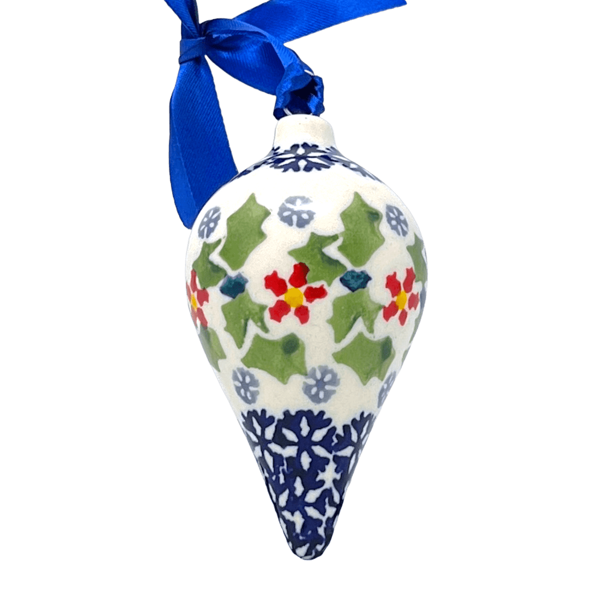 Ornament, Teardrop in "Holly In Bloom" by Manufaktura | K027T-IN13