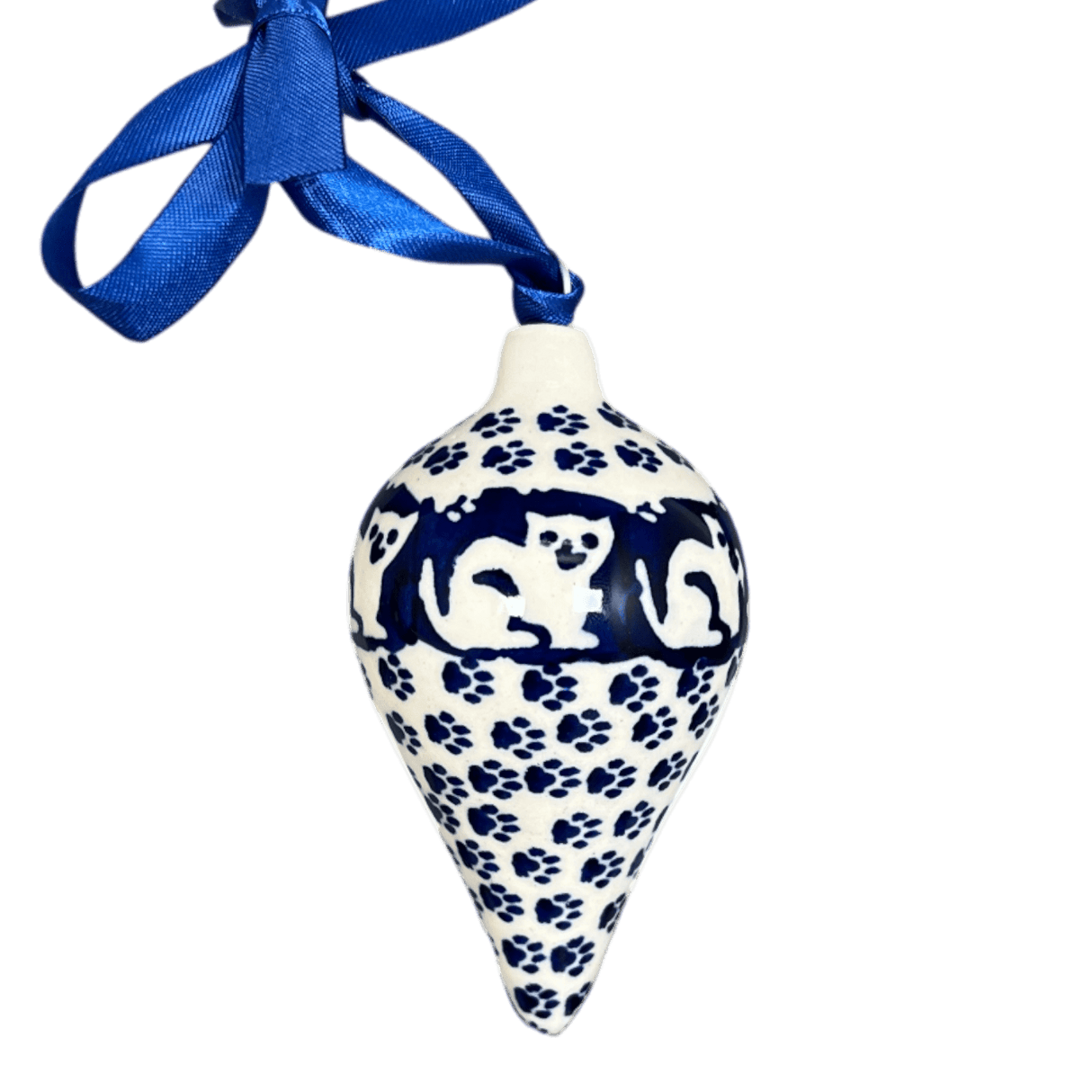 Ornament, Teardrop in "Kitty Cat Path" by Manufaktura | K027T-KOT6