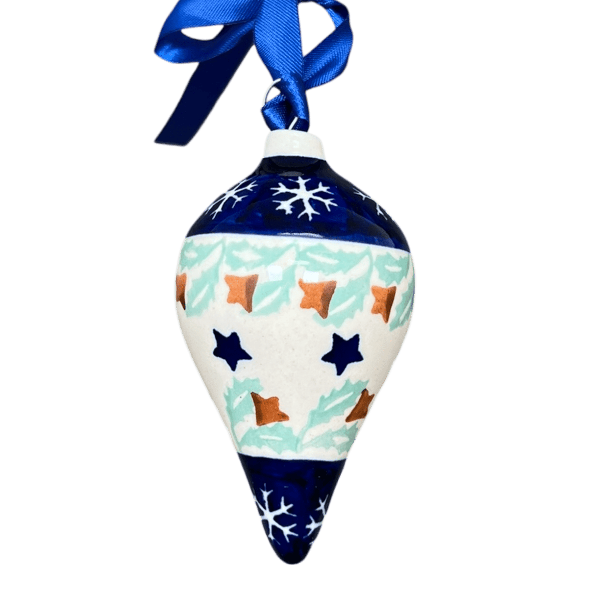 Ornament, Teardrop in "Starry Wreath" by Manufaktura | K027T-PZG