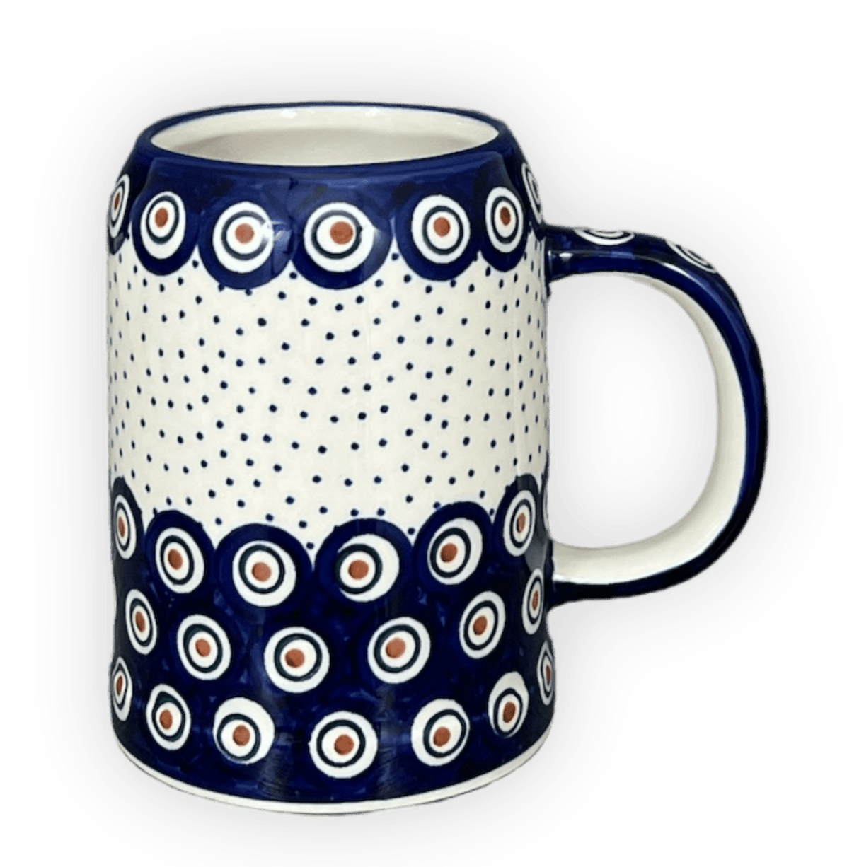 Drinking Glass, Tankard, 22 oz Small in "Peacock Dot" by Manufaktura | K054U-54K