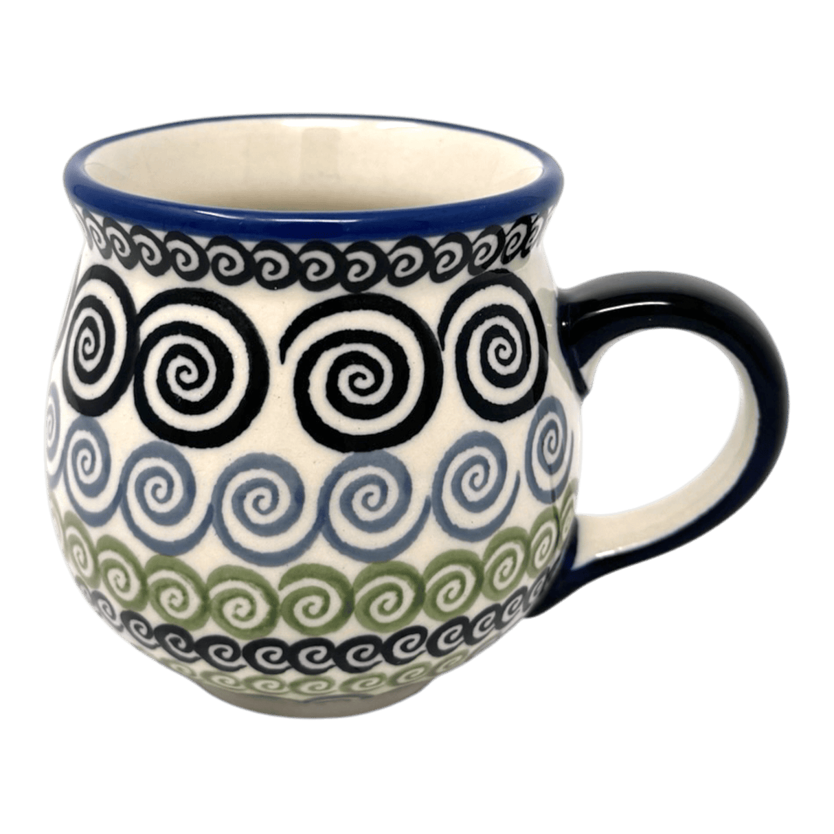 Mug, Belly Mug, Small, 7 oz in "Hypnotic Whirlpool" by Manufaktura | K067M-CGZC