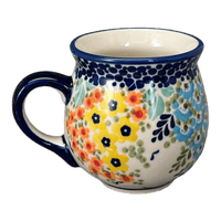 A picture of a Polish Pottery Small Belly Mug (Brilliant Garden) | K067S-DPLW as shown at PolishPotteryOutlet.com/products/small-belly-mug-brilliant-garden-k067s-dplw