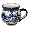 Polish Pottery Small Belly Mug (Blue Life) | K067S-EO39 at PolishPotteryOutlet.com