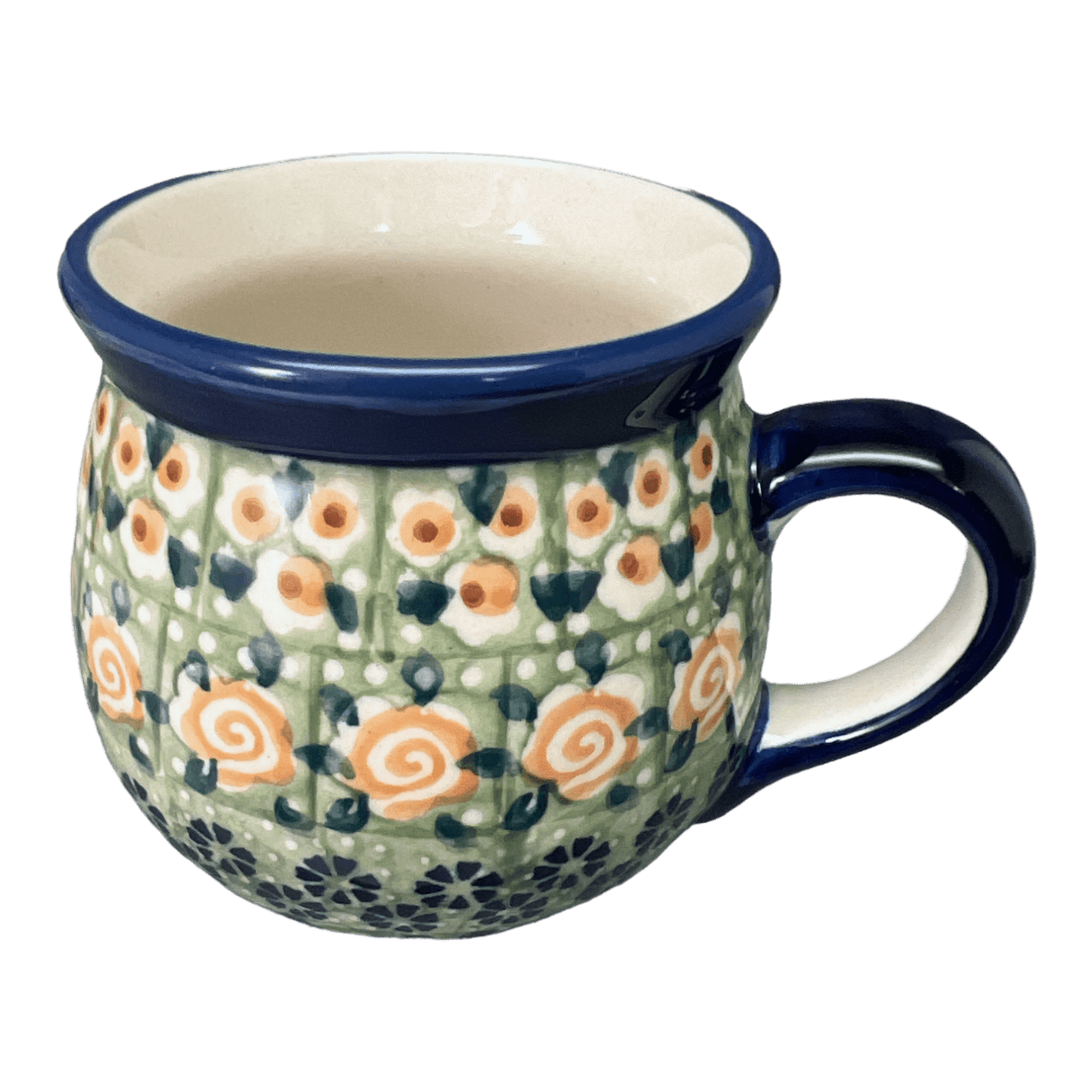 Mug, Belly Mug, Small, 7 oz in "Perennial Garden" by Manufaktura | K067S-LM