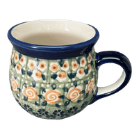A picture of a Polish Pottery Small Belly Mug (Perennial Garden) | K067S-LM as shown at PolishPotteryOutlet.com/products/small-belly-mug-perennial-garden-k067s-lm