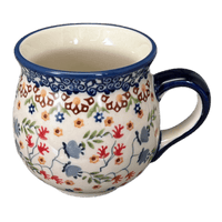 A picture of a Polish Pottery Small Belly Mug (Wildflower Delight) | K067S-P273 as shown at PolishPotteryOutlet.com/products/small-belly-mug-wildflower-delight-k067s-p273