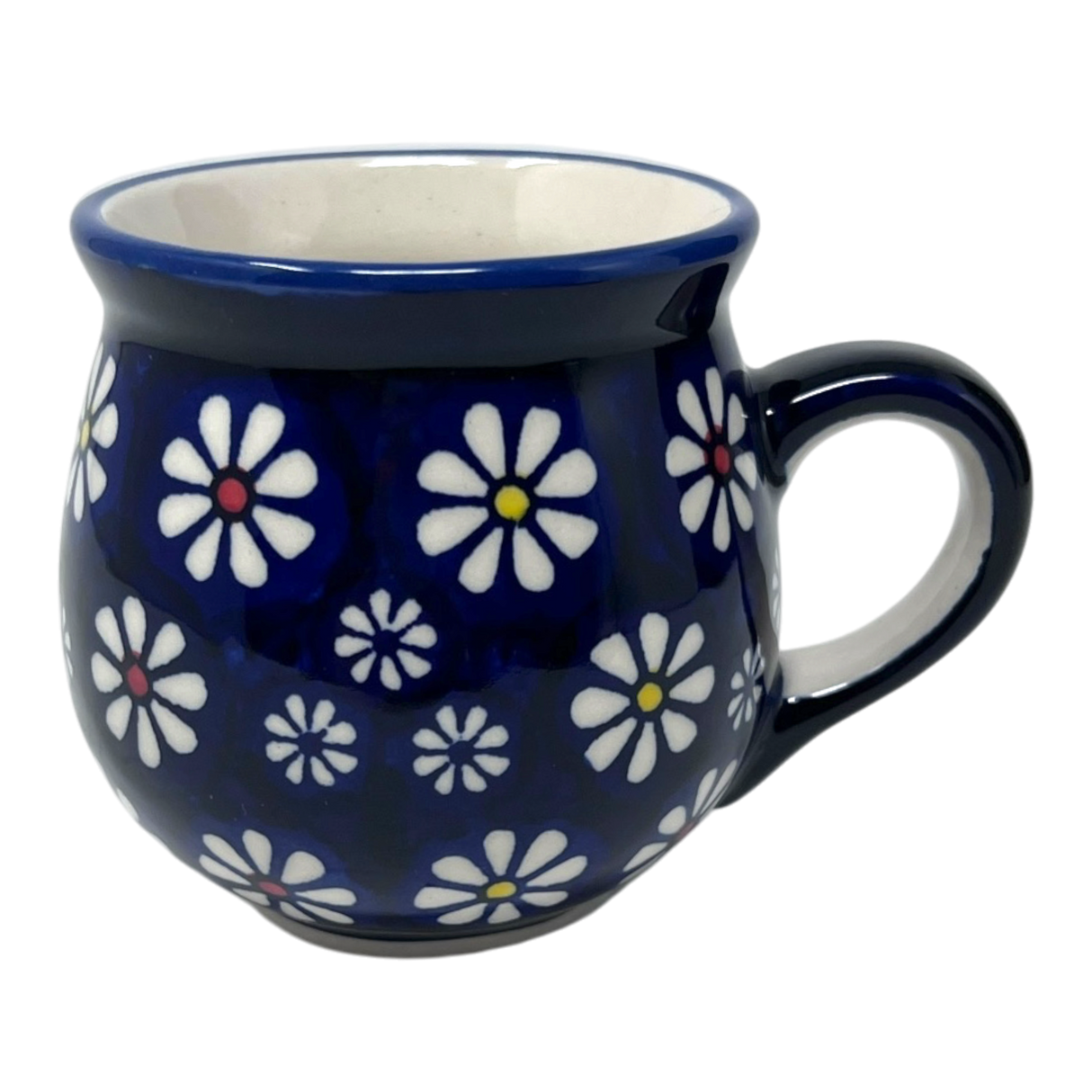 Mug, Belly Mug, Small, 7 oz in "Midnight Daisies" by Manufaktura | K067S-S002