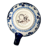 A picture of a Polish Pottery Small Belly Mug (Duet in Blue) | K067S-SB01 as shown at PolishPotteryOutlet.com/products/small-belly-mug-duet-in-blue-k067s-sb01