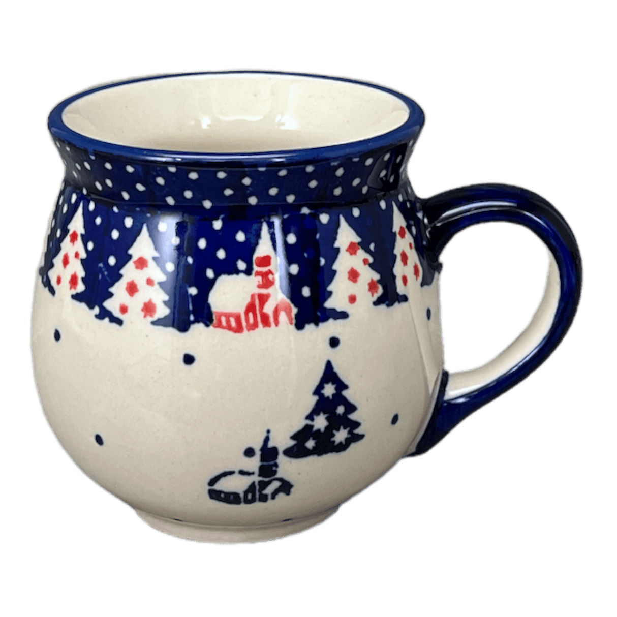 Mug, Belly Mug, Small, 7 oz in "Christmas Chapel" by Manufaktura | K067T-CHDK