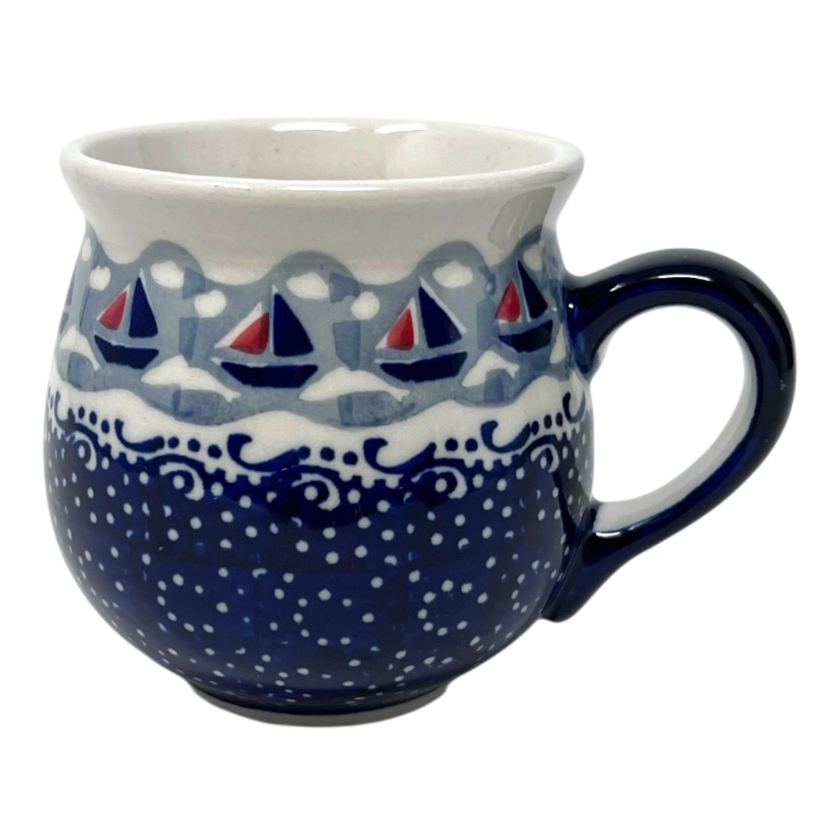 Mug, Belly Mug, Small, 7 oz in "Smooth Sailing" by Manufaktura | K067T-DPMA