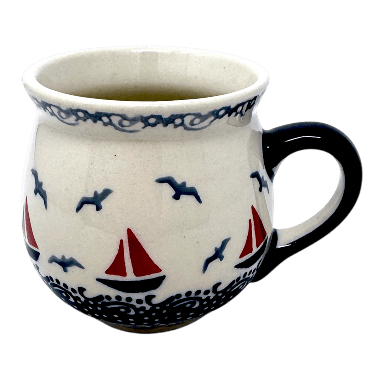 Mug, Belly Mug, Small, 7 oz in "Smooth Seas" by Manufaktura | K067T-DPML