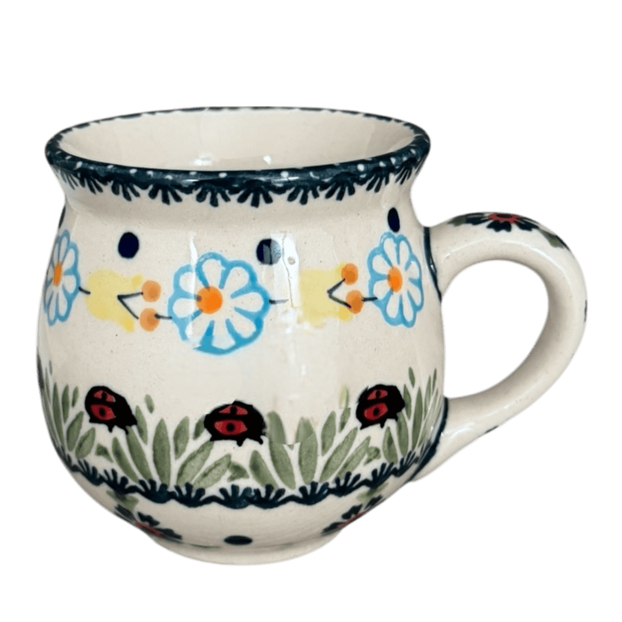 Mug, Belly Mug, Small, 7 oz in "Lady Bugs" by Manufaktura | K067T-IF45
