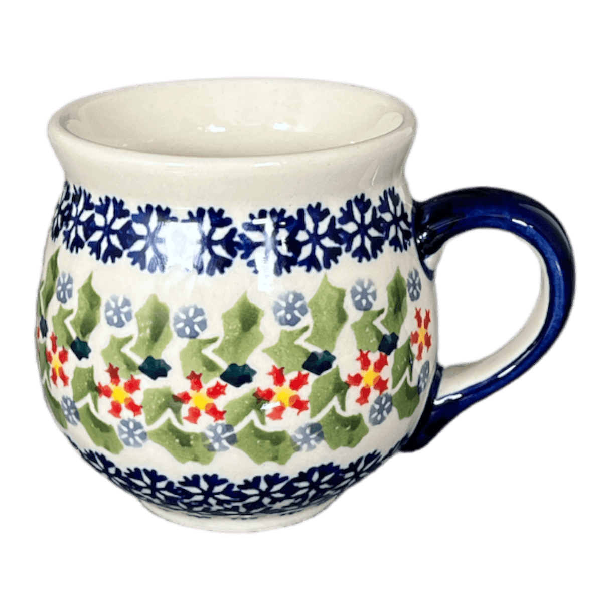 Mug, Belly Mug, Small, 7 oz in "Holly In Bloom" by Manufaktura | K067T-IN13