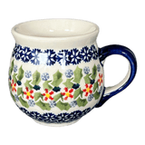 Mug, Belly Mug, Small, 7 oz in "Holly In Bloom" by Manufaktura | K067T-IN13