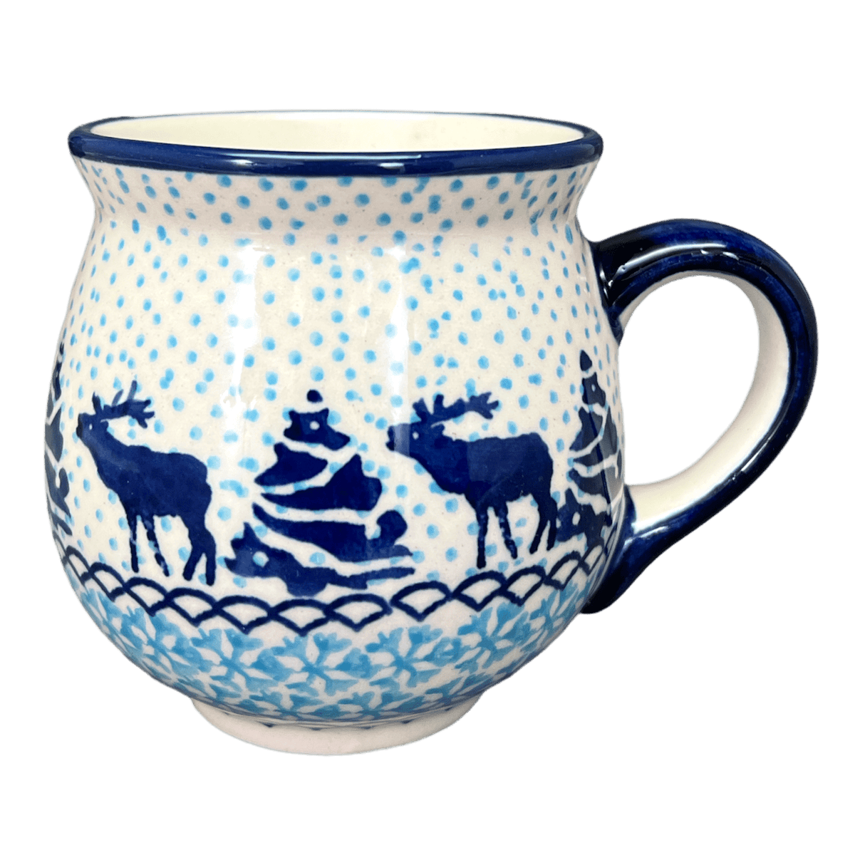Mug, Belly Mug, Small, 7 oz in "Peaceful Season" by Manufaktura | K067T-JG24