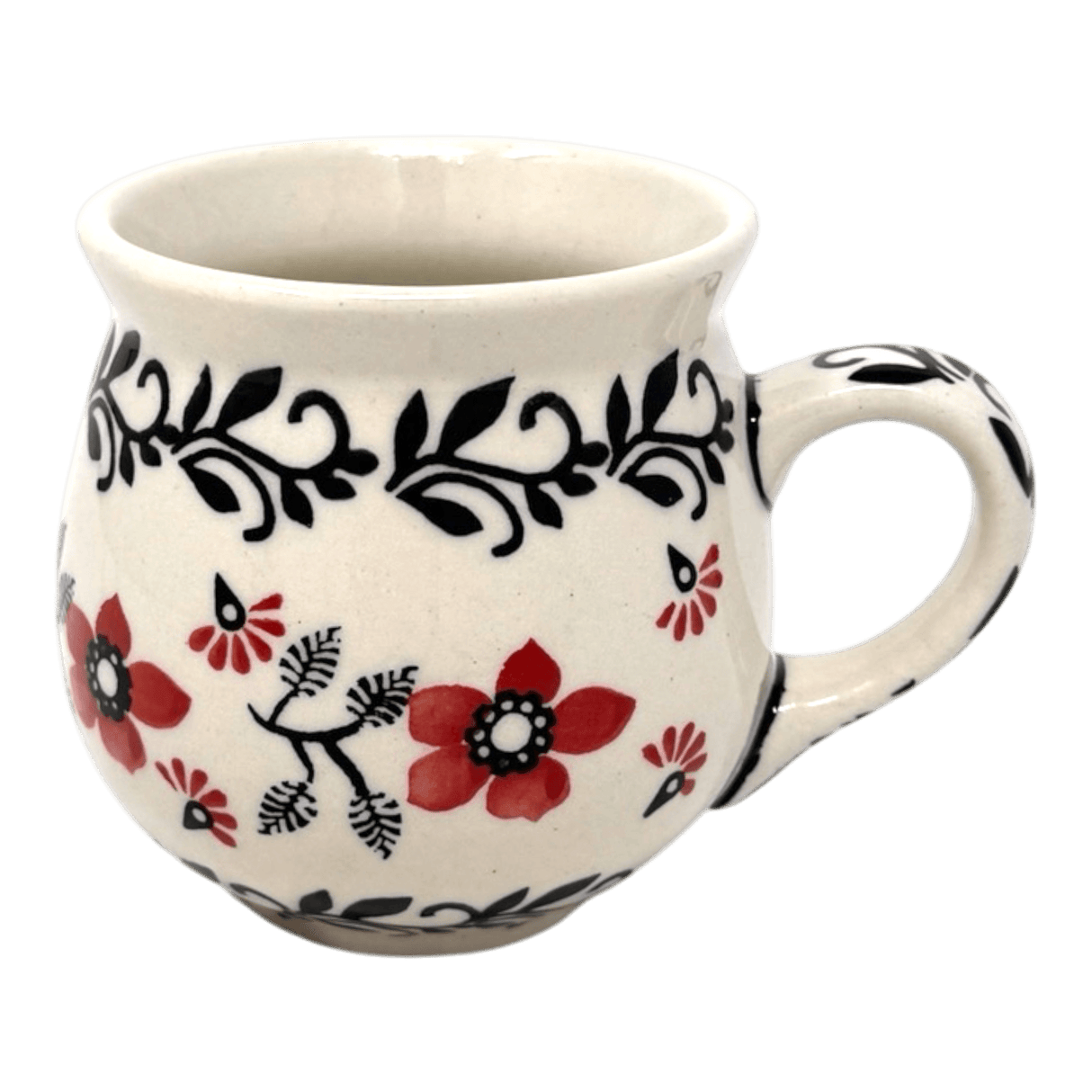Mug, Belly Mug, Small, 7 oz in "Scarlet Garden" by Manufaktura | K067T-KK01