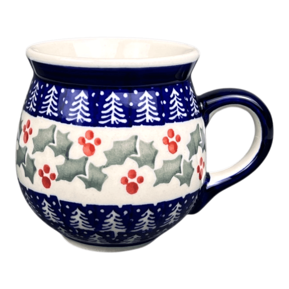 Mug, Belly Mug, Small, 8 oz in "Holiday Cheer" by Manufaktura | K067T-NOS2