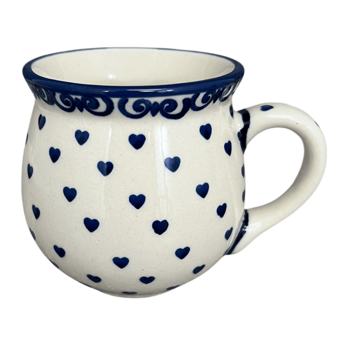 Mug, Belly Mug, Small, 7 oz in "Heartfelt Blue" by Manufaktura | K067T-PS02