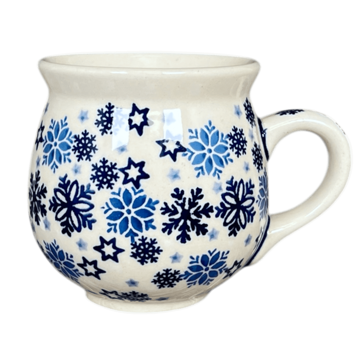 Mug, Belly Mug, Small, 7 oz in "Snowstorm" by Manufaktura | K067T-PS36