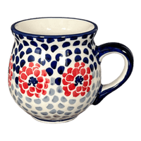 A picture of a Polish Pottery Small Belly Mug (Falling Petals) | K067U-AS72 as shown at PolishPotteryOutlet.com/products/small-belly-mug-falling-petals-k067u-as72