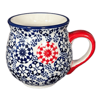 A picture of a Polish Pottery Small Belly Mug (One of a Kind) | K067U-AS77 as shown at PolishPotteryOutlet.com/products/small-belly-mug-one-of-a-kind-k067u-as77