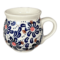 A picture of a Polish Pottery Small Belly Mug (Floral Fireworks) | K067U-BSAS as shown at PolishPotteryOutlet.com/products/small-belly-mug-floral-fireworks-k067u-bsas