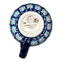 A picture of a Polish Pottery Small Belly Mug (Blue Diamond) | K067U-DHR as shown at PolishPotteryOutlet.com/products/7-oz-belly-mug-blue-diamond-k067u-dhr