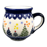 Mug, Belly Mug, Small, 8 oz in "Festive Forest" by Manufaktura | K067U-INS6