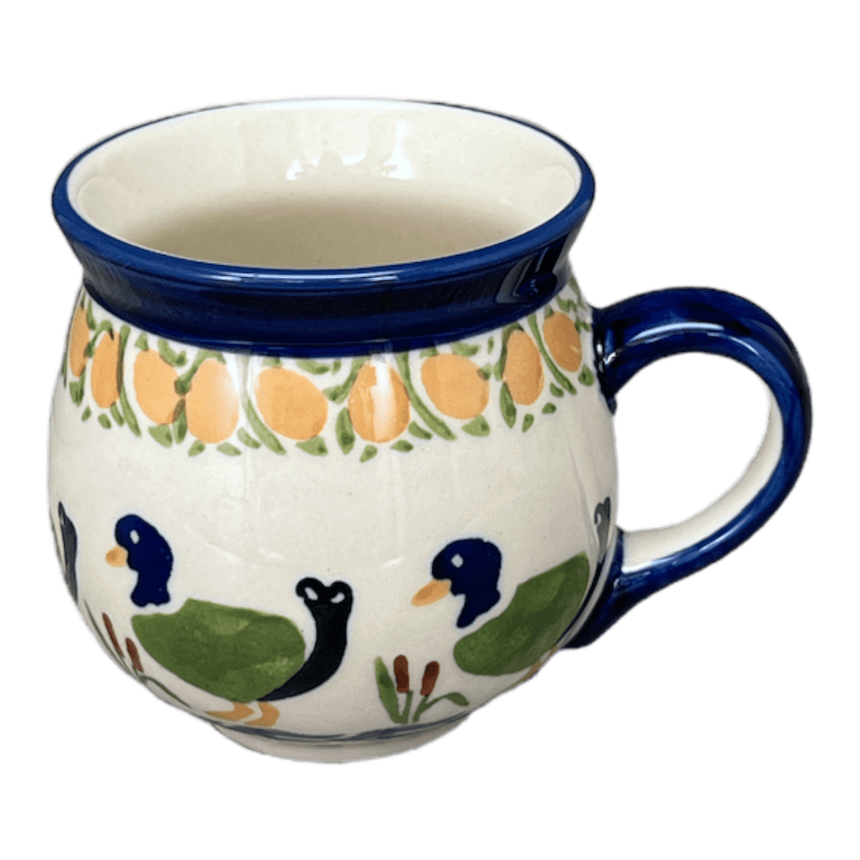 Mug, Belly Mug, Small, 7 oz in "Ducks in a Row" by Manufaktura | K067U-P323