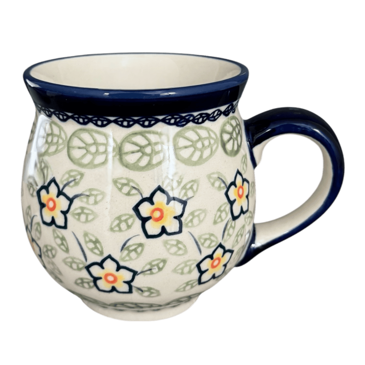 Mug, Belly Mug, 16 oz Large in "Sunrise Jasmine" by Manufaktura | K068S-DP1