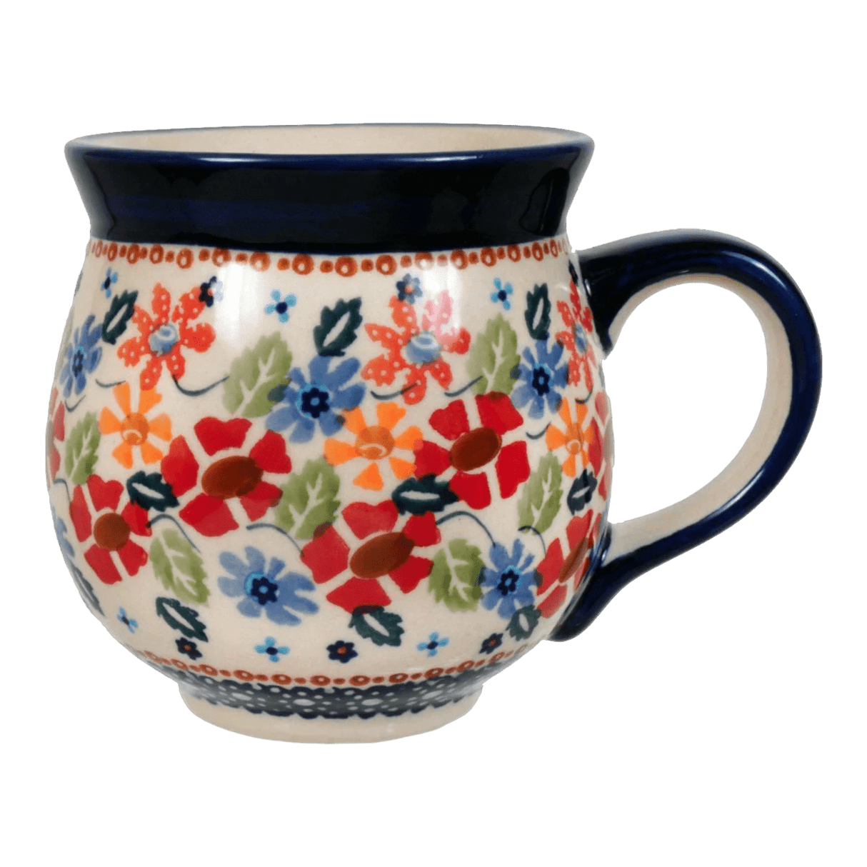 Mug, Belly Mug, 16oz Large in "Brilliant Bouquet" by Manufaktura | K068S-J113