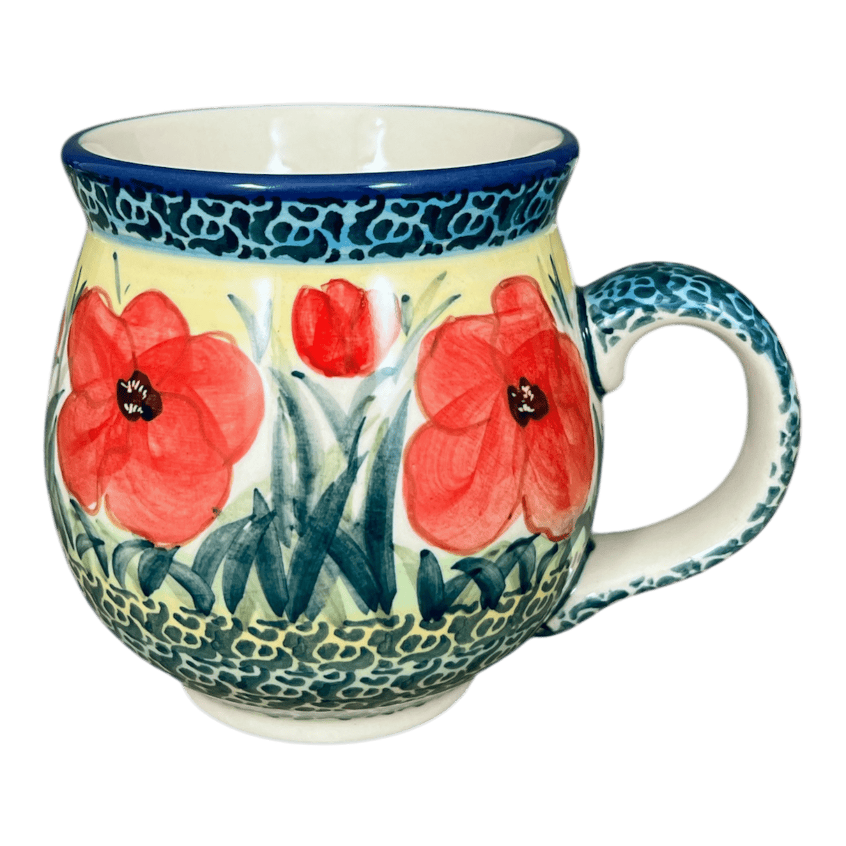 Mug, Belly Mug, 16oz Large in "Poppies in Bloom" by Manufaktura | K068S-JZ34