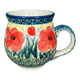 Mug, Belly Mug, 16oz Large in "Poppies in Bloom" by Manufaktura | K068S-JZ34