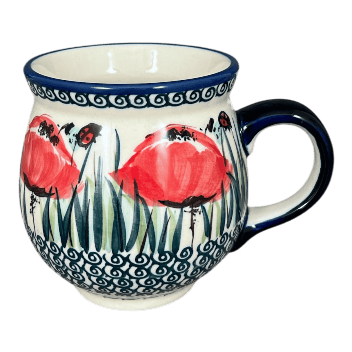 Mug, Belly Mug, 16oz Large in "Poppy Paradise" by Manufaktura | K068S-PD01