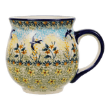 Mug, Belly Mug, 16oz Large in "Soaring Swallows" by Manufaktura | K068S-WK57