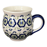 A picture of a Polish Pottery Mug, Belly Mug, 16oz Large in "" by Manufaktura | K068T-14 as shown at PolishPotteryOutlet.com/products/large-belly-mug-green-tea-garden-k068t-14