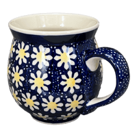 A picture of a Polish Pottery Mug, Belly Mug, 16oz Large in "Mornin' Daisy" by Manufaktura | K068T-AM as shown at PolishPotteryOutlet.com/products/large-belly-mug-mornin-daisy-k068t-am