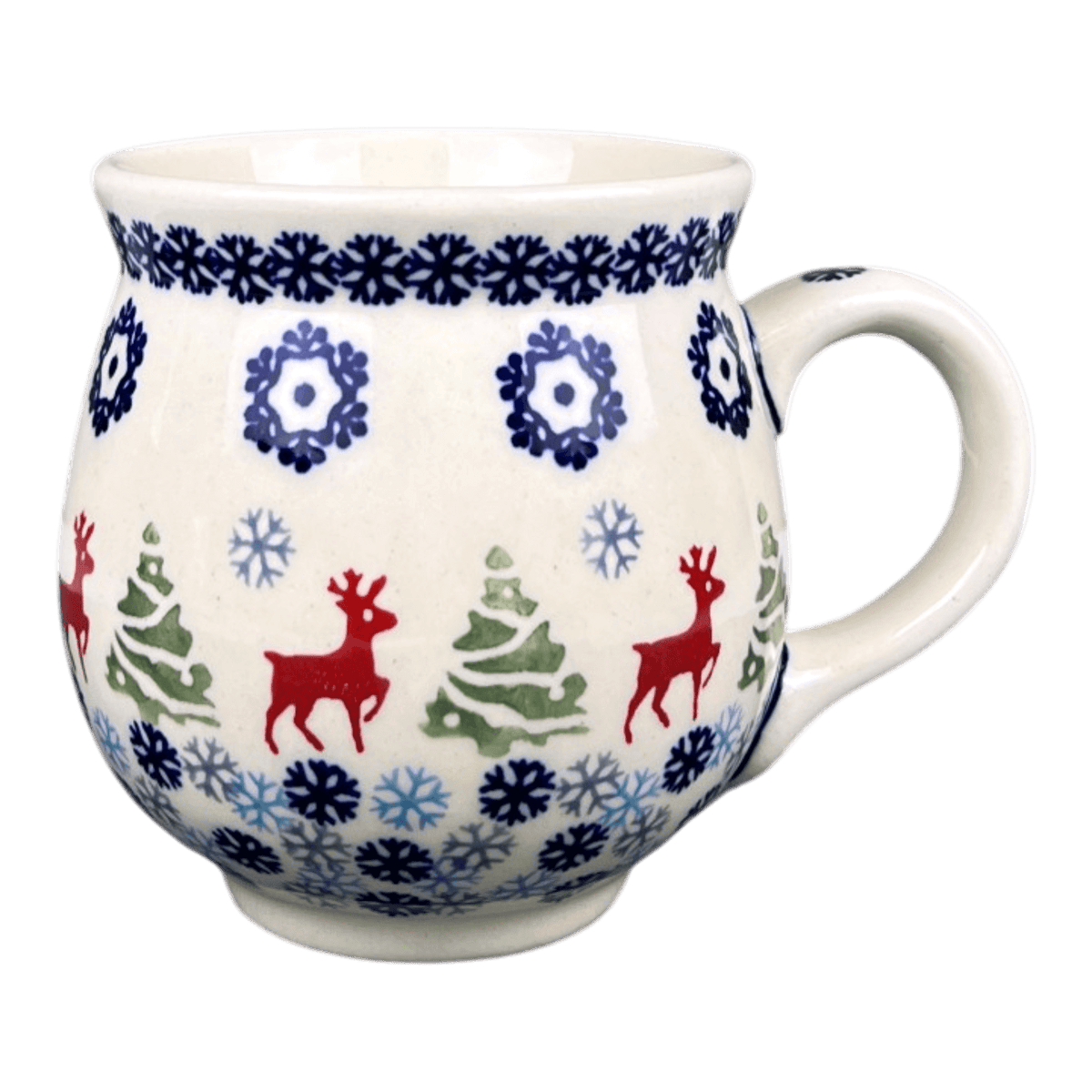 Mug, Belly Mug, 16 oz Large in "Reindeer Games" by Manufaktura | K068T-BL07