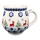 Mug, Belly Mug, 16 oz Large in "Reindeer Games" by Manufaktura | K068T-BL07