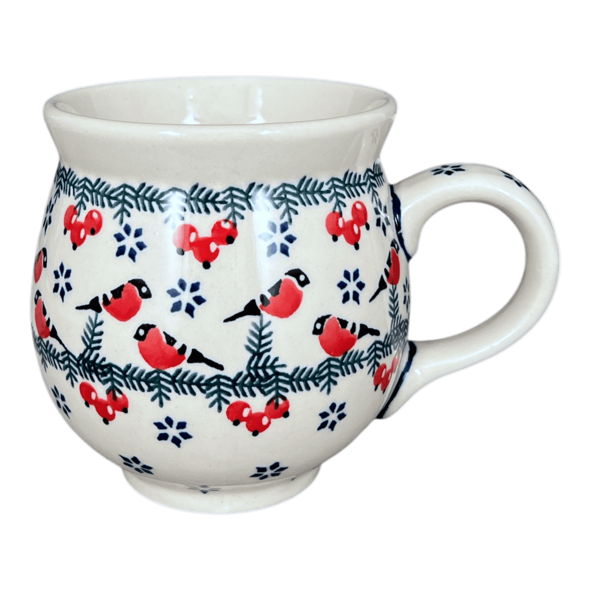 Mug, Belly Mug, 16oz Large in "Red Bird" by Manufaktura | K068T-GILE