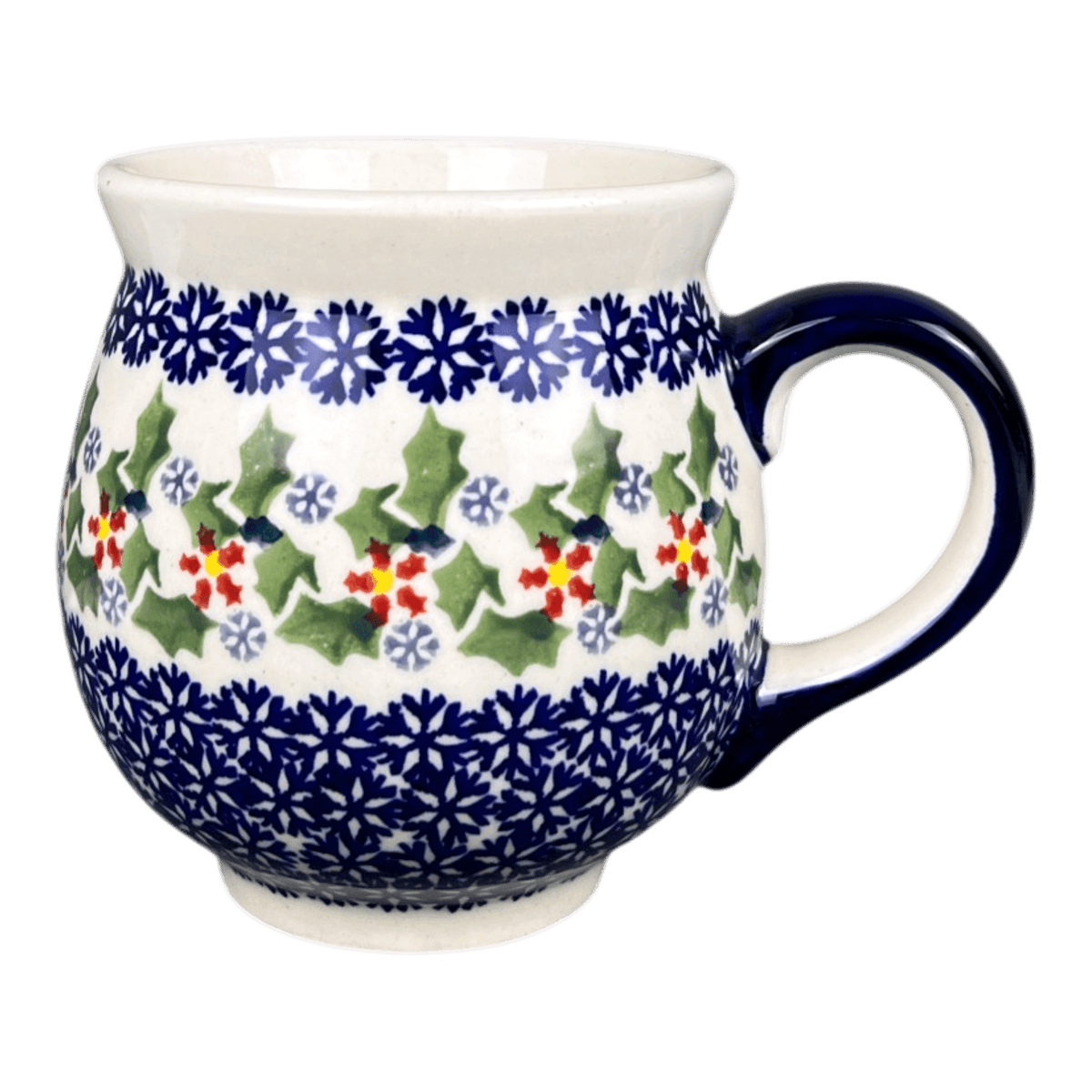 Mug, Belly Mug, 16 oz Large in "Holly In Bloom" by Manufaktura | K068T-IN13