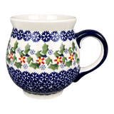 Mug, Belly Mug, 16 oz Large in "Holly In Bloom" by Manufaktura | K068T-IN13